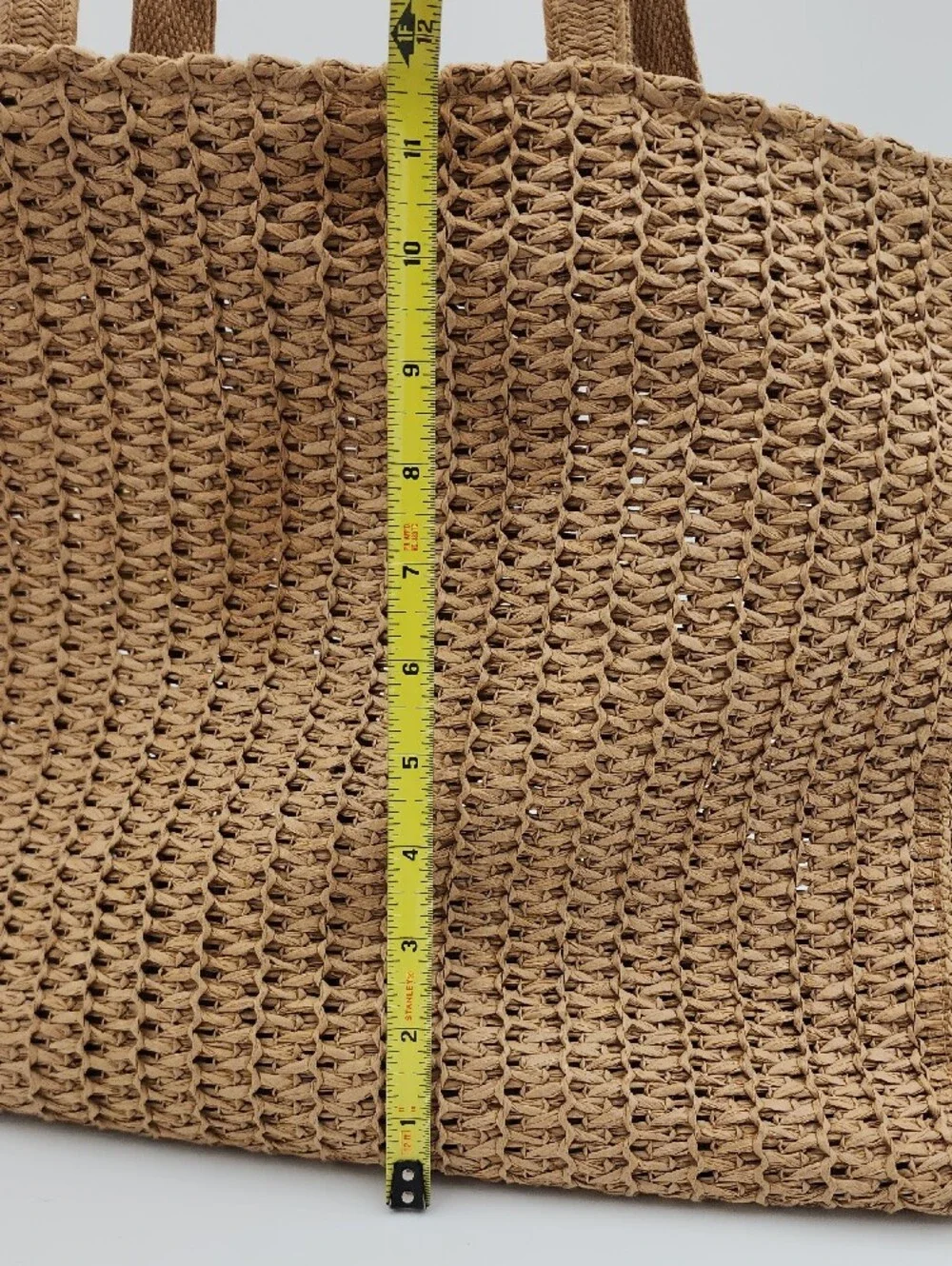 Sonoma Aloha Straw Tote Bag in Brown with Yellow Accent
